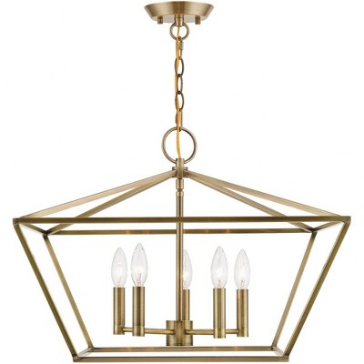 Casual Vibe Mini 5-Light Chandelier in Antique Brass
