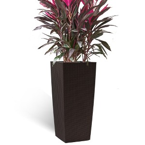 NAYSAYE Planter Large Flower Pots Drainage Holes for Indoor Outdoor Garden, Brown, 15.35"*15.35"*30.12" - 1 of 4