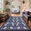 Floral Print Area Rugs Washable Vintage Accent Carpet, Non-Slip Oriental Floor Cover - 2 of 4