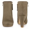 Perphy Women's Suede Platform Round Toe Chunky Heels Ankle Boots - 2 of 4