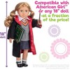 9pc Hermione Granger Inspired 18" Doll Outfit-Compatible w American Girl Dolls, Includes Robe, Wand, Book, Sweater, Shirt, Skirt, Socks, Shoes & Tie - 3 of 4