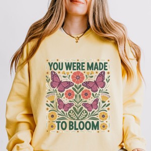 Simply Sage Market You Were Made To Bloom Lightweight Garment Dyed Sweatshirt - 1 of 4