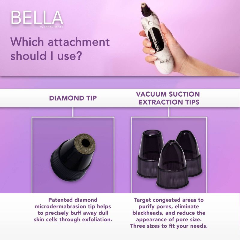 Spa Sciences BELLA 3-in-1 Diamond Tip Microdermabrasion System, with Nano Mist &#38; Pore Extraction, 5 of 18