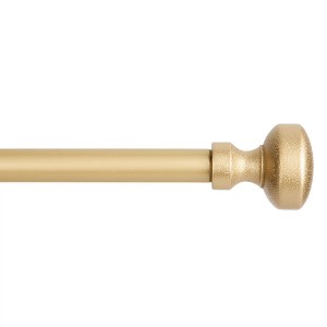 TOWN & COUNTRY EVERYDAY Modern Rounded Cap Single Indoor Curtain Rod and Finial Set - 1 of 2