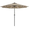 Sonkuki 9ft LED Round Outdoor Patio Market Umbrella w/Aluminum Pole and 8 Sturdy Ribs - 2 of 4