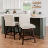 Linon Set of 2 Cyrus Swivel Counter Height Barstools Natural - 2 of 4