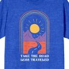 Adventure Society Take The Road Less Traveled Men's Royal Blue Heather T-Shirt - 2 of 3