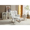Lyngins Teddy Fabric Glider Rocking Chair, Accent Chair with Wooden Rocking Legs, Rocking Recliner Chair, Comfy Reading Chair for Living Room/Nursery - 2 of 4