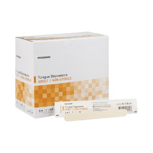 McKesson 6 Inch Length Wood Tongue Depressor Unflavored NonSterile 24-705-W 1 Box 250/Box - 1 of 2