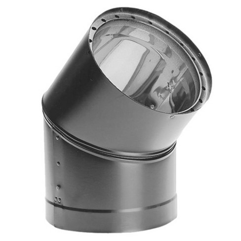 Duravent 6dvl-e45 Dvl Galvanized Steel/stainless Steel Double Wall Wood  Burning Stove 45 Degree Elbow Connector, 6 Inch Diameter : Target