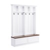 CLIHOME Farmhouse 4-in-1 Hall Tree with Wood Grain Bench, Mudroom Versatile Coat Rack with 2 Large Drawer, Entrance Organizer - 3 of 4