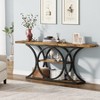 63 inch Extra Long Sofa Table, 3 Tier Rustic Industrial Entry Console Table - 3 of 4