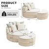 Runesay Modern Oversized Round Lazy Lounge Sofa with 5 Pillows and Ottoman - 2 of 4