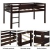 Twin Loft Bed, Solid Wood Low Loft Bed W/Guard And Ladder, No Box Spring Needed, Children Low Loft Bed For Bedroom, Home Kids Room - image 3 of 4