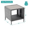 Sonkuki Outdoor Patio Square PE Rattan Side Table Brown - 4 of 4