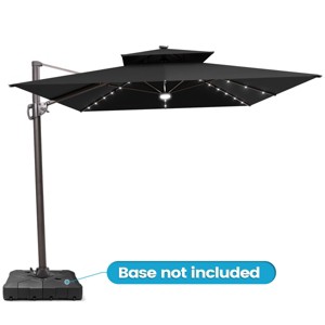 Crestlive Products 11FT Patio Double Top Cantilever Umbrella with Light Outdoor 360° Rotation 6 Heights Adjustable Offset Umbrella - 1 of 4