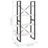 vidaXL 4-Tier Book Cabinet White 31.5"x11.8"x55.1" Solid Pine Wood - 4 of 4