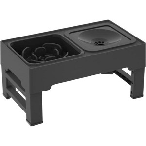 Elevated Dog Bowls, Adjusts to 4 Heights, Adjustable Raised Dog Bowl Stand for Small Puppy and Cats, Slow Feeder - 1 of 4