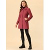 Allegra K Women's Peter Pan Collar Single Breasted Outwear Winter Buttoned Long Coat - 3 of 4