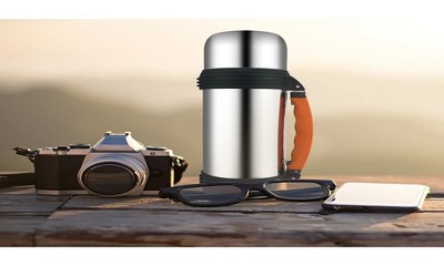 Copco Desktop 16 Ounce Stainless Steel Coffee Mug With Easy Grip Handle -  Silver w/ Black Lid & Base 2510-7313