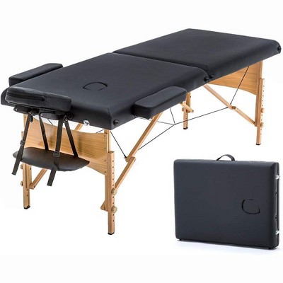 FDW Portable 84 Inches Long 28 Inchs Wide Hight Adjustable Table 2 Folding Massage Spa Facial Cradle Salon Bed W/Carry Case