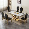 Dolonm 70" Modern Faux Marble Dining Table for 6 with Stainless Steel Base - 4 of 4