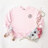 Simply Sage Market Women's Graphic Sweatshirt Embroidered Pink Bouquet - 3 of 4
