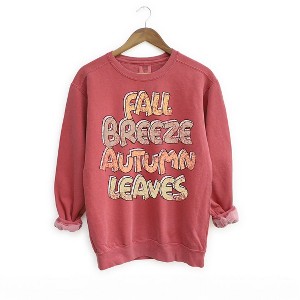 Simply Sage Market Women's Garment Dyed Fall Breeze Autumn Leaves Graphic Sweatshirt - 1 of 2