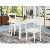 HomeStock 3-Piece Linen White Finish Rectangular Solid Wood Top With Butterfly Leaf Dining Table Set - 2 of 4