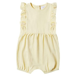 Stellou & Friends 100% Cotton Ruffle Romper for Baby   Girls - 0-3 Months / Pale Yellow - 1 of 4