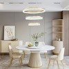 BAOURE Modern LED Chandelier 2 Ring 23.6in Grey Pendant Lighting  for Kitchen Island Dimmable LED Pendant Ceiling Light with Remote for Dining Room - 4 of 4
