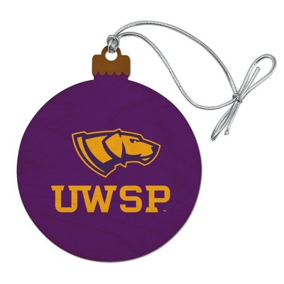 University of Wisconsin-Stevens Point Primary Logo Wood Christmas Tree Holiday Ornament