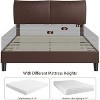 Nasitip Queen Brown Platform Bed Frame with Adjustable Headboard & Wood Slats, No Box Spring Needed, Easy Assembly - 3 of 4