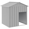 vidaXL Dog House Light Grey Galvanized Steel Medium Durable Dog House - 2 of 4