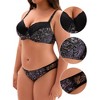 Agnes Orinda Women's Plus Push-Up Underwire Comfort Undergarment Set - 3 of 4