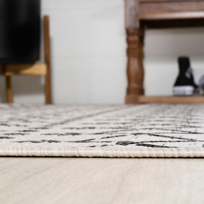 Boho-Chic Moroccan Tribal Geometric Black & Gray 9' x 12' Outdoor Rug