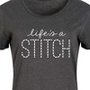 Women's - Instant Message - Lifes A Stitch Graphic T-shirt Dress - 2 of 4