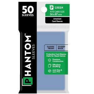 Phantom Sleeves: "Green Size" (56mm x 87mm) - Gloss/Gloss (50) (Compatible with: American Card Sleeves) - 1 of 1