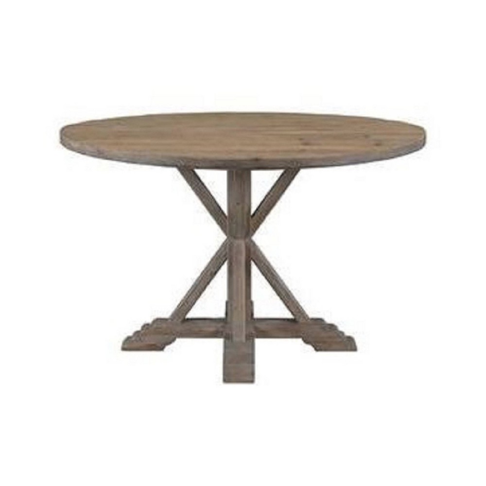 Weston Round Dining Table Natural - Boraam: Pedestal Base, Fir Wood, Seats 4