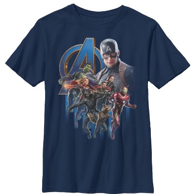 Boy's Marvel Avengers: Endgame Captain America's Team T-shirt