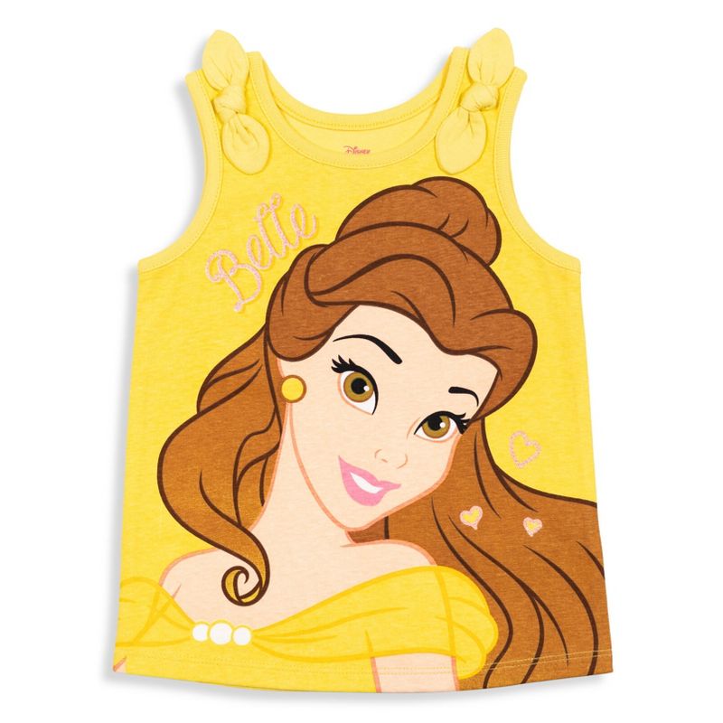 Disney Princess Princess Moana Rapunzel Jasmine Belle Baby Girls Tank Top and French Terry Shorts Infant, 3 of 8
