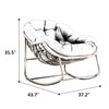 VisioGear Outdoor Rattan Rocking Chair, Padded Cushion Rocker Recliner Chair Outdoor for Front Porch, Living Room, White, 43.7"*37.2"*31.5" - 3 of 4