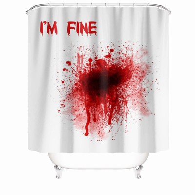 I Am Fine Shower Curtains for Bathroom Waterproof Fabric Bath Curtain Durable Soft Stylish Bathroom Decor 72x72 Inch