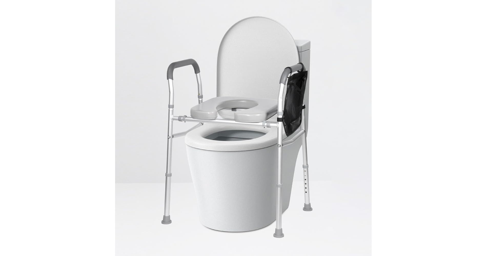 Toilet Chair, 3-in-1 Steel Bedside Commode,Commode Toilet 330 LB Weight Capacity,Toilet Seat Risers for Seniors, Easy Cleaning Commode Chair