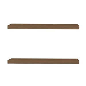 Vynxaria Rustic Decorative Wall Shelf Set of 2 - Farmhouse Floating Design for Small Spaces - 1 of 4