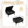Grungis Modern Square Convertible Ottoman Bench with Storage, Mid Century Coffee Table Assembled for Living Room Entryway, Black PU - 2 of 4