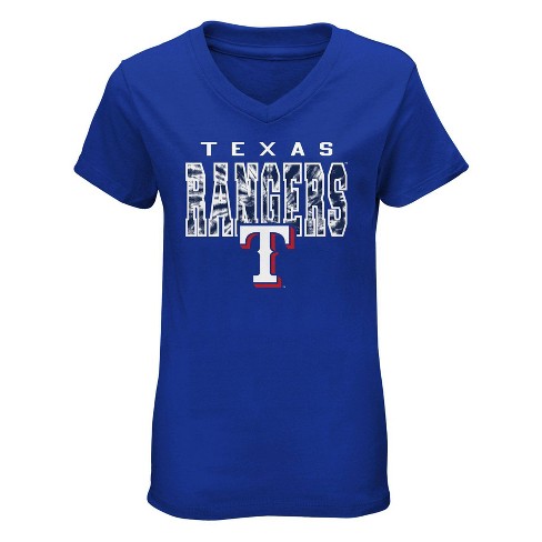 MLB Texas Rangers Boys' V-Neck T-Shirt - XS