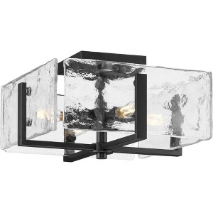 Progress Lighting, Rivera Collection, 4-Light Ceiling Light, Matte Black, Clear Textured Glass - 1 of 3