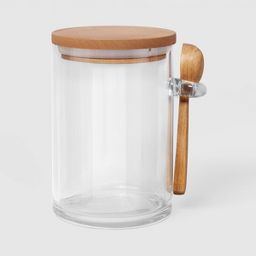Wood Top Small Canister with Spoon Clear - Threshold™