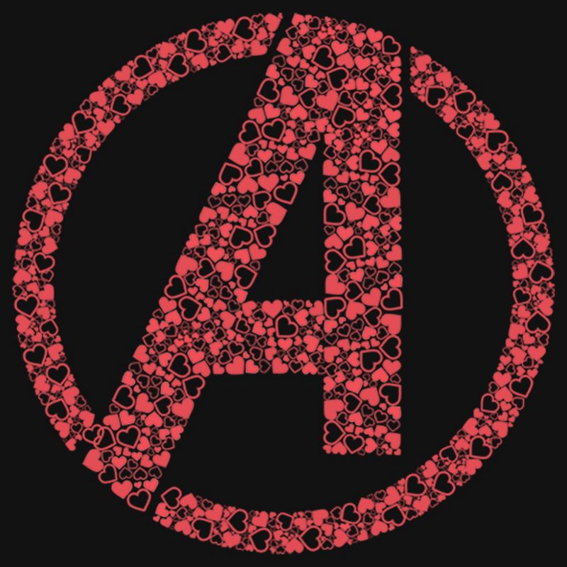 Girl's Marvel Avengers Valentine's Small Hearts Logo T-Shirt, 2 of 5